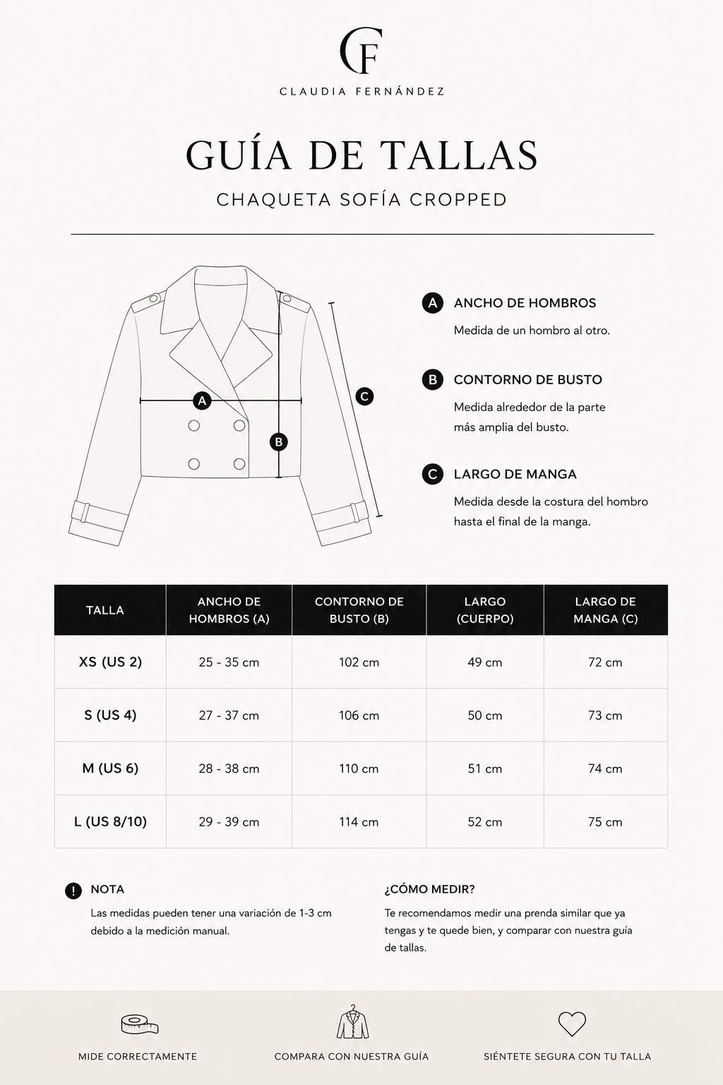 Chaqueta Sofía Cropped Elegante para Mujer