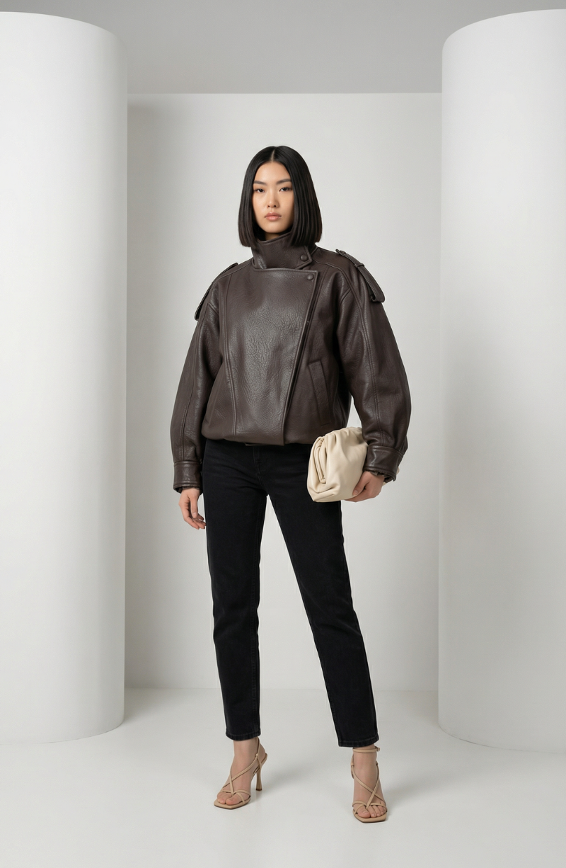 Chaqueta Valeria efecto piel